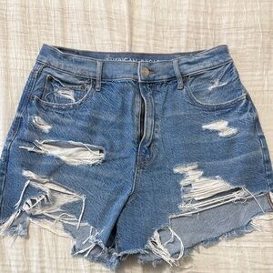 American Eagle Outfitters Distressed Light Blue Ripped Denim Shorts
